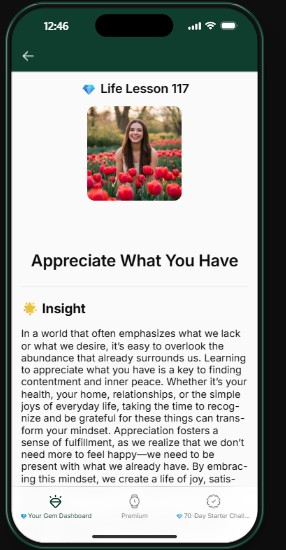The Hidden Gems in Life 70 Lesson Workbook App